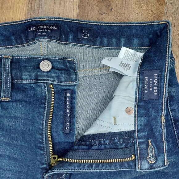 Lucky Brand Jeans Women 6/28 Blue Bridgette Skinny Dark Denim Ankle Stretch - Picture 6 of 16